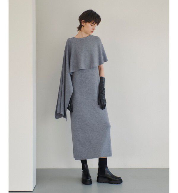 allureville「ハイツイストウールアシメケープ」|ニット・セーター|