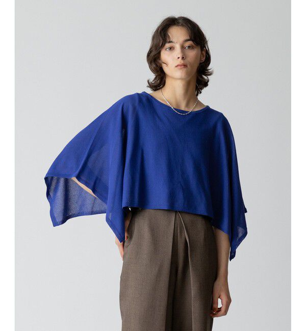 allureville「ケープスリーブ プルオーバー」|ニット・セーター|ブルー