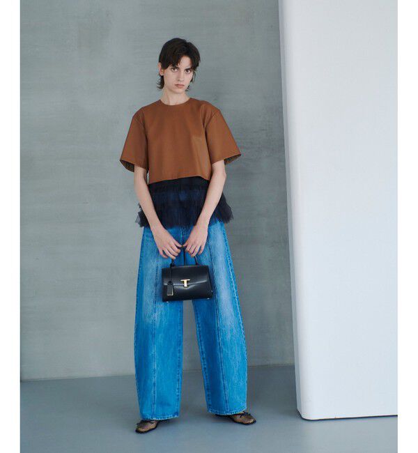 allureville「フェイクレザーTブラウス」|シャツ・ブラウス|