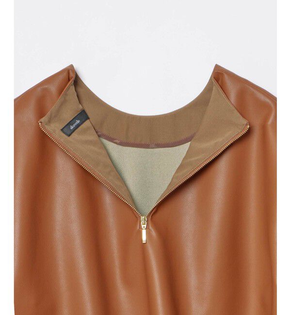 allureville「フェイクレザーTブラウス」|シャツ・ブラウス|