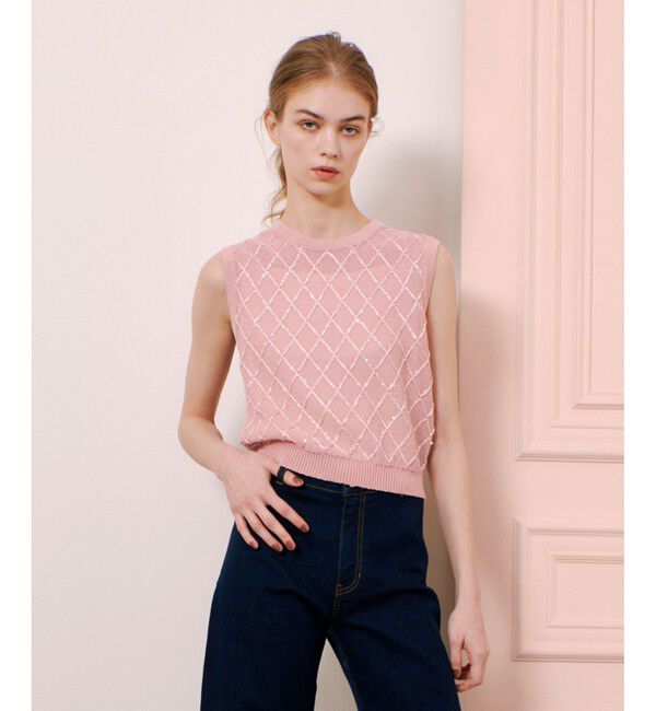 LOULOU WILLOUGHBY「【LOULOU WILLOUGHBY】シークインエンブロイダリープルオーバー」|ニット・セーター|