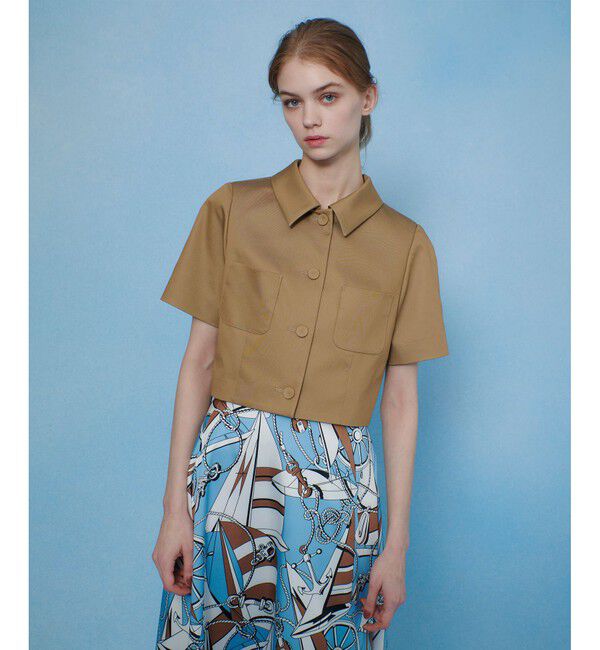 LOULOU WILLOUGHBY「【LOULOU WILLOUGHBY】シャンブレー半袖ジャケット」|テーラードジャケット|