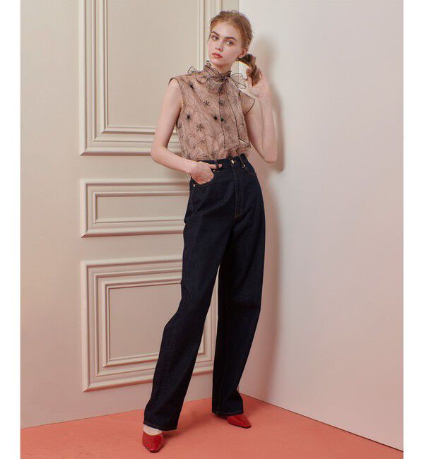 LOULOU WILLOUGHBY「【LOULOU WILLOUGHBY】オーガンジーフラワー刺繍ブラウス」|シャツ・ブラウス|