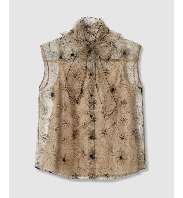 LOULOU WILLOUGHBY「【LOULOU WILLOUGHBY】オーガンジーフラワー刺繍ブラウス」|シャツ・ブラウス|