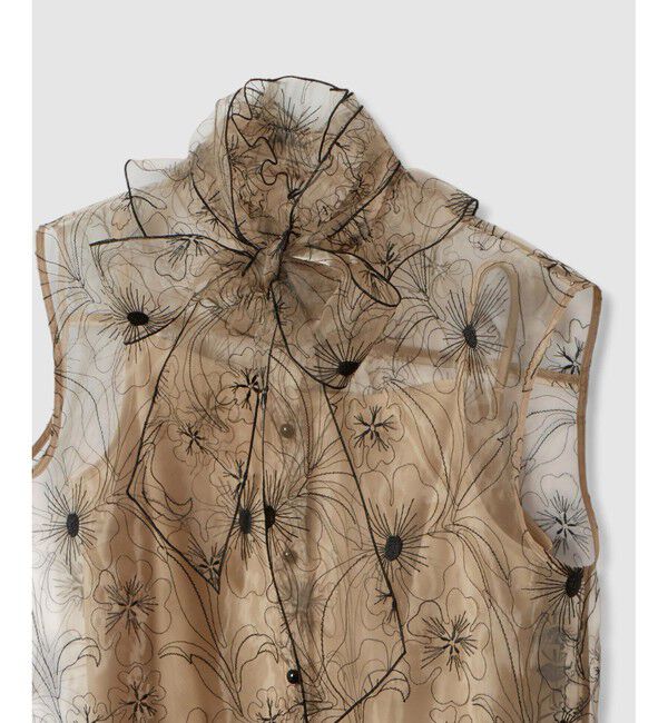 LOULOU WILLOUGHBY「【LOULOU WILLOUGHBY】オーガンジーフラワー刺繍ブラウス」|シャツ・ブラウス|