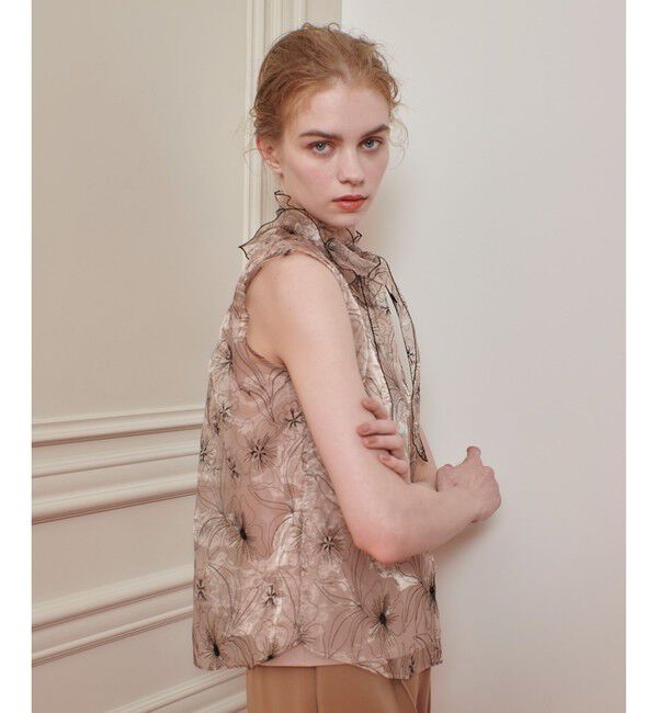 LOULOU WILLOUGHBY「【LOULOU WILLOUGHBY】オーガンジーフラワー刺繍ブラウス」|シャツ・ブラウス|