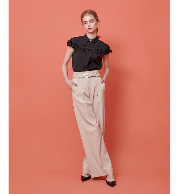 LOULOU WILLOUGHBY「【LOULOU WILLOUGHBY】ビジューバックルパンツ」|チノ|