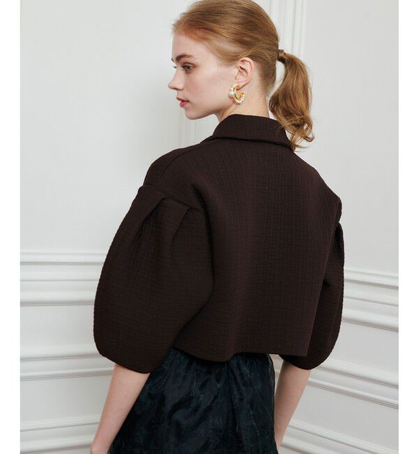 LOULOU WILLOUGHBY「【LOULOU WILLOUGHBY】ダブルジャガードパフニットジャケット」|ニット・セーター|