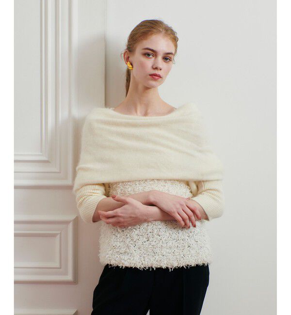 LOULOU WILLOUGHBY「【LOULOU WILLOUGHBY】クロスアームニット」|ストール|