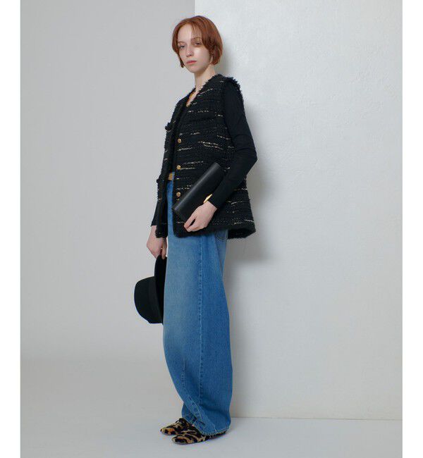 allureville「ジオリカツィードフリンジジレ」|ベスト・ジレ|