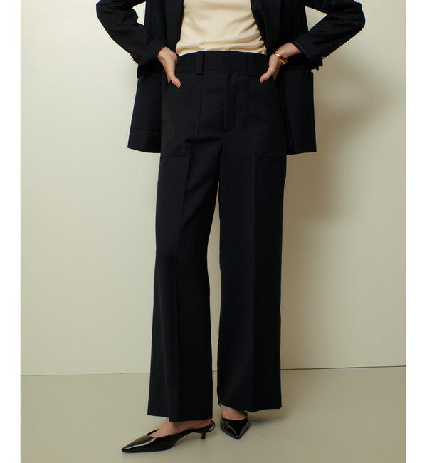 allureville「トリアセサイロシアーワイドパンツ」|その他|ネイビー