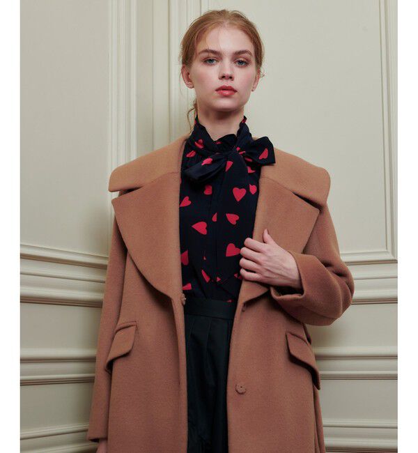 LOULOU WILLOUGHBY「WEB限定【LOULOU WILLOUGHBY】デシンハートプリントボウタイブラウス」|シャツ・ブラウス|