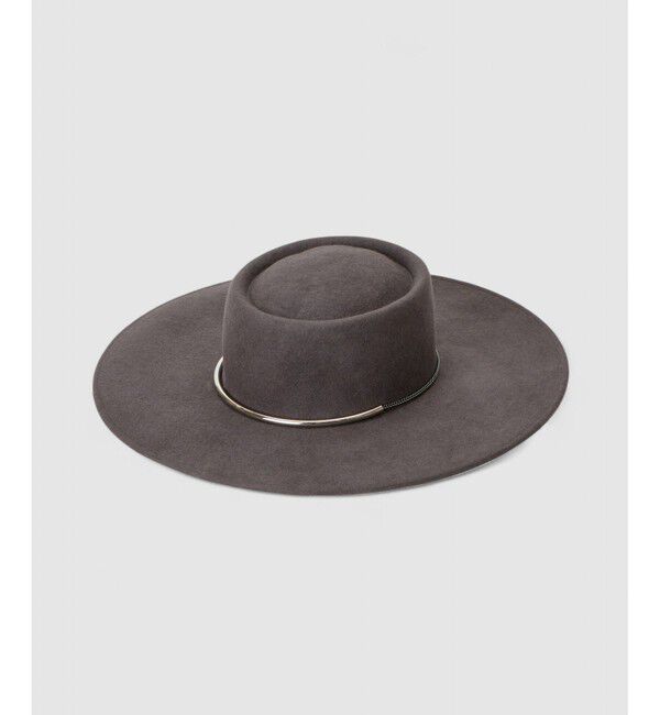 LOULOU WILLOUGHBY「【LOULOU WILLOUGHBY】フェルトチェーンツバヒロハット」|ハット|