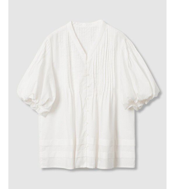 allureville「ピンタックデザインスリーブブラウス」|シャツ・ブラウス|ホワイト