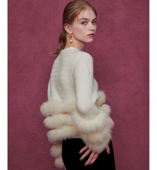 LOULOU WILLOUGHBY「【LOULOU WILLOUGHBY】フォックスファートリミングプルオーバー」|ニット・セーター|