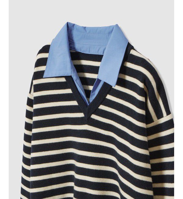 allureville「フェイクレイヤードスキッパープルオーバー」|ニット・セーター|