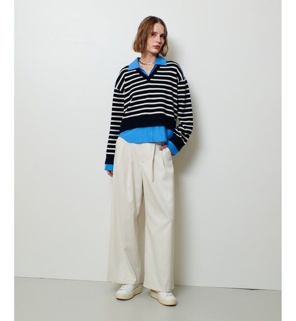 allureville「フェイクレイヤードスキッパープルオーバー」|ニット・セーター|