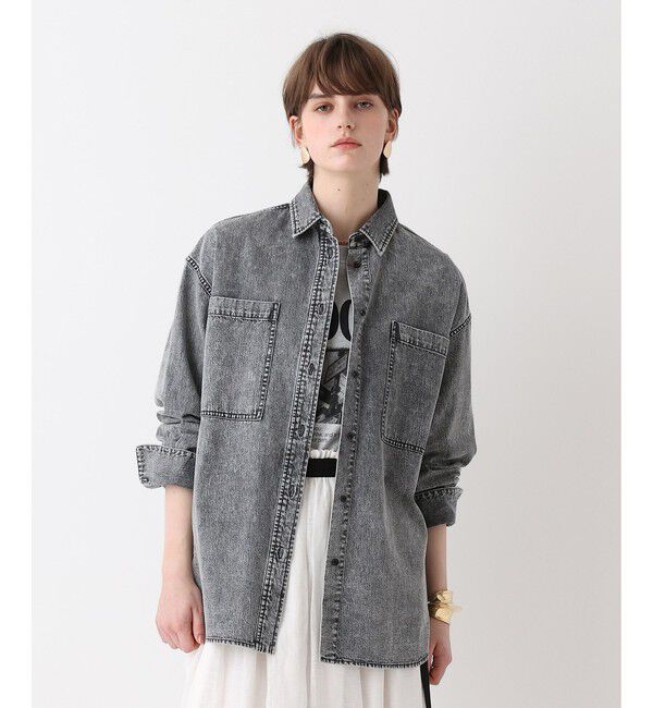 allureville「【ATELIER Line】デニムビッグポケットシャツ」|シャツ・ブラウス|ブラック