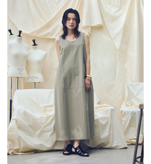 allureville「【ATELIER Line】ノースリーブコクーンワンピース」|ワンピース|カーキ