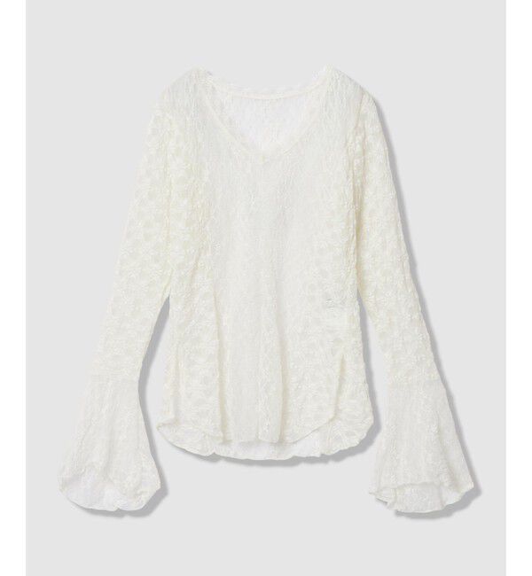 LOULOU WILLOUGHBY「【LOULOU WILLOUGHBY】ベルスリーブレースプルオーバー」|Tシャツ・カットソー|