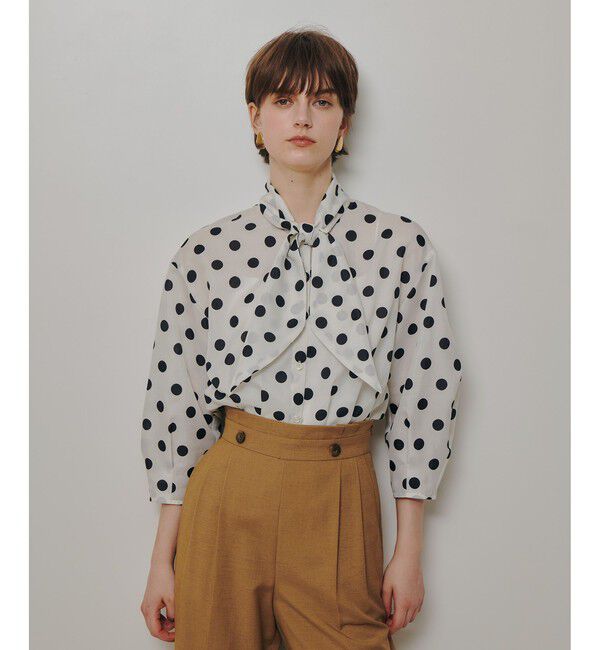 allureville「ポルカドットブラウス」|シャツ・ブラウス|アイボリー
