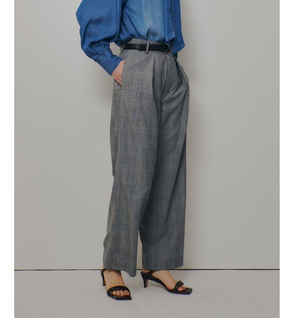 allureville「ディープタックチェックパンツ」|チノ|