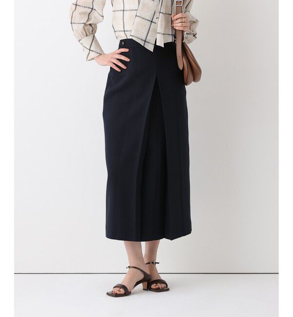 allureville「ボックスプリーツペンシルスカート」|スカート|ネイビー