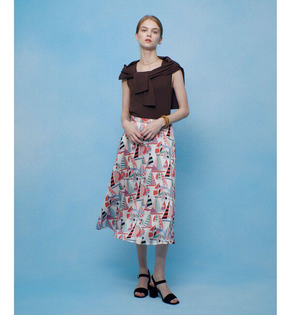 LOULOU WILLOUGHBY「WEB・博多阪急限定【LOULOU WILLOUGHBY】RATTI マリーナプリントフレアスカート」|スカート|