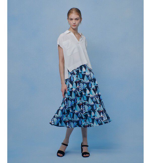 LOULOU WILLOUGHBY「WEB・博多阪急限定【LOULOU WILLOUGHBY】RATTI マリーナプリントフレアスカート」|スカート|