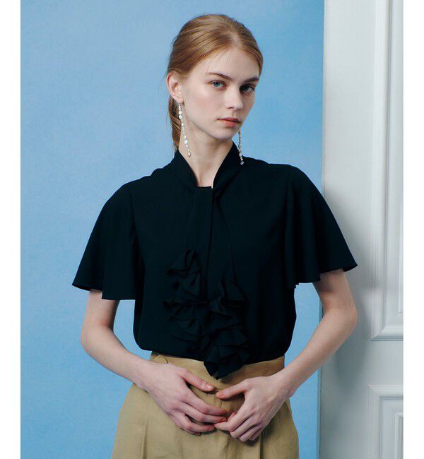 LOULOU WILLOUGHBY「【LOULOU WILLOUGHBY】ペタルフリルフレアスリーブブラウス」|シャツ・ブラウス|