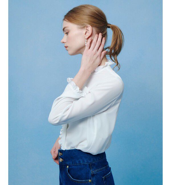 LOULOU WILLOUGHBY「【LOULOU WILLOUGHBY】ヘムフリルドレープブラウス」|シャツ・ブラウス|