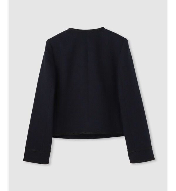 LOULOU WILLOUGHBY「【LOULOU WILLOUGHBY】ツイードツイルクルージャケット」|ノーカラージャケット|