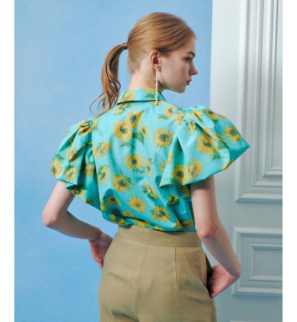 LOULOU WILLOUGHBY「 WEB 一部店舗限定【LOULOU WILLOUGHBY】サンフラワープリントバルーンスリーブシャツ」|シャツ・ブラウス|