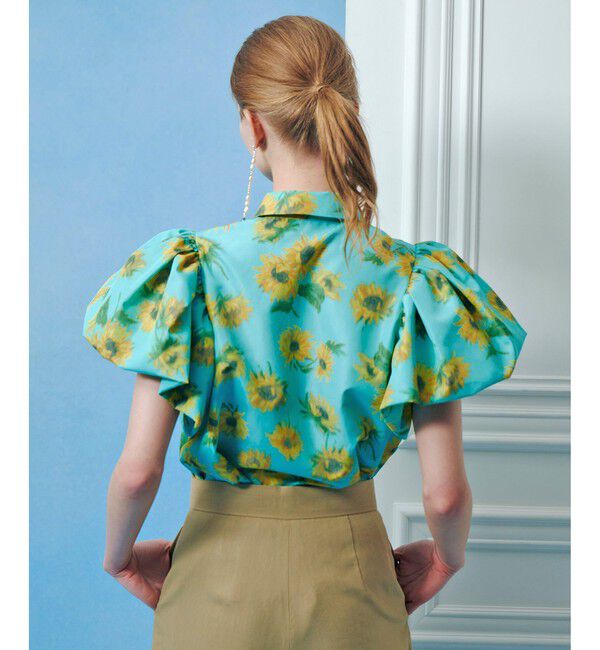 LOULOU WILLOUGHBY「 WEB 一部店舗限定【LOULOU WILLOUGHBY】サンフラワープリントバルーンスリーブシャツ」|シャツ・ブラウス|