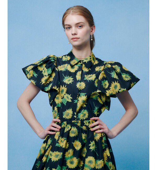 LOULOU WILLOUGHBY「 WEB 一部店舗限定【LOULOU WILLOUGHBY】サンフラワープリントバルーンスリーブシャツ」|シャツ・ブラウス|