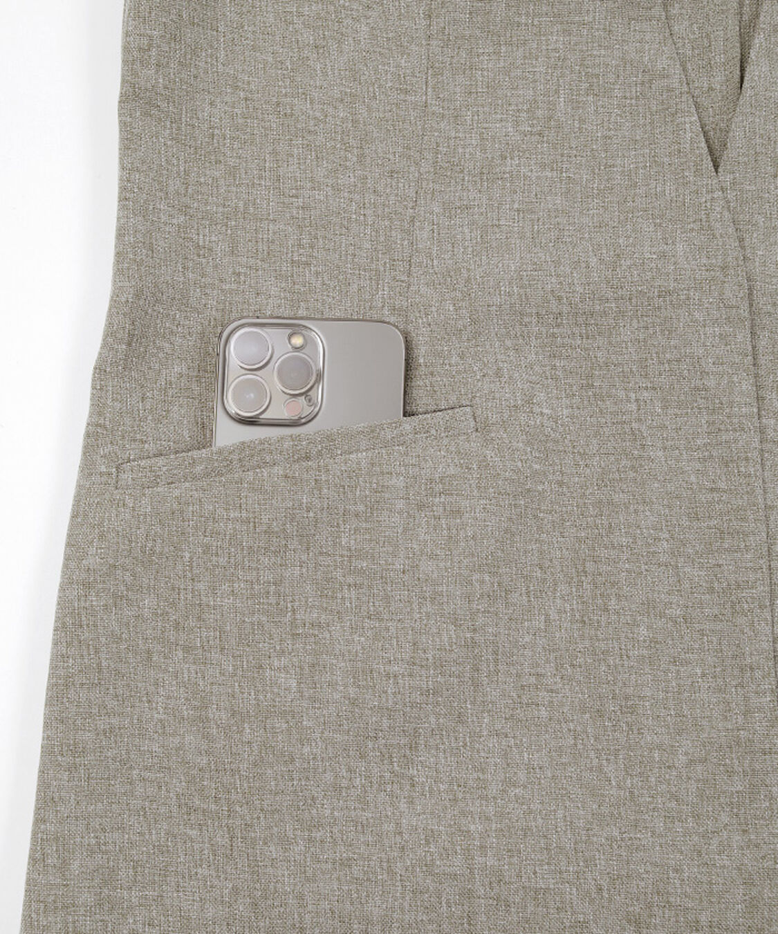 ur's「リネンライクVネックノーカラージレ」|ベスト・ジレ|