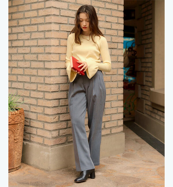 titivate「クルーネックベルスリーブニット」|ニット・セーター|