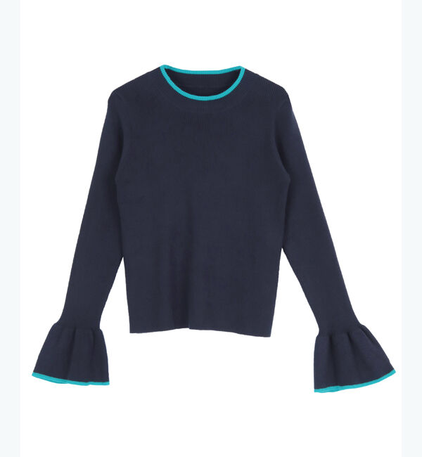 titivate「クルーネックベルスリーブニット」|ニット・セーター|