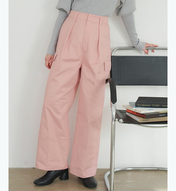 titivate「タックカーゴパンツ」|カーゴ|ピンク