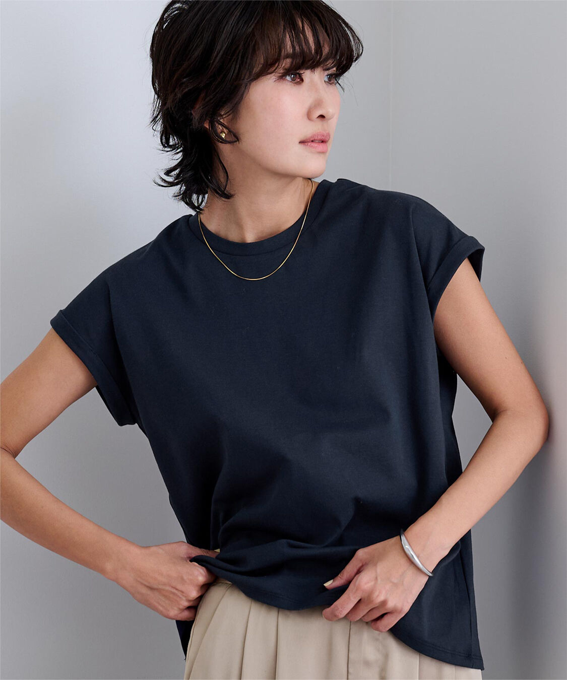 ur's「汗染み防止ダブルカフスTシャツ」|Tシャツ・カットソー|