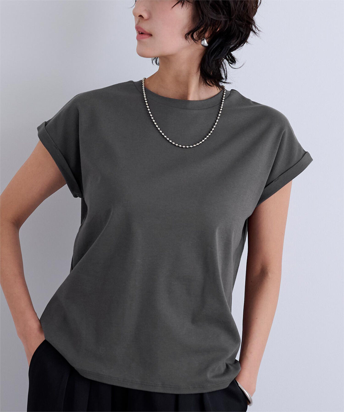 ur's「汗染み防止ダブルカフスTシャツ」|Tシャツ・カットソー|