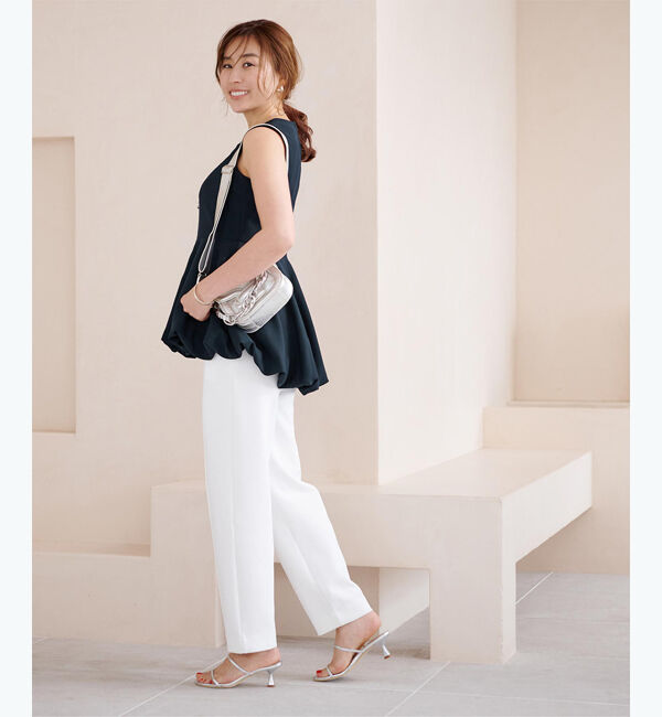 ur's「【八田真理子さんコラボアイテム】ノースリーブバルーンペプラムトップス」|Tシャツ・カットソー|