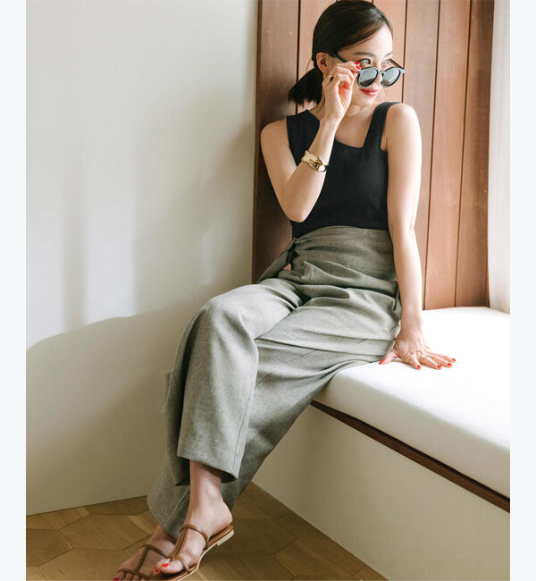 ur's「【春名亜美さんコラボアイテム】カップ付アシンメトリーデザインタンクトップ」|タンクトップ|