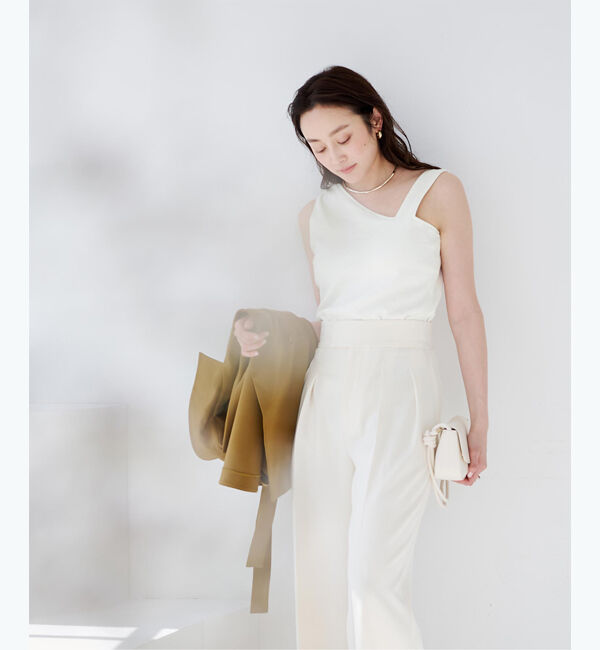 ur's「【春名亜美さんコラボアイテム】カップ付アシンメトリーデザインタンクトップ」|タンクトップ|