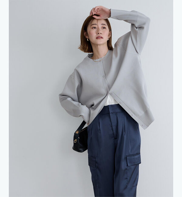 ur's「スポンディッシュラウンドネックニットカーディガン」|ニット・セーター|ライトグレー