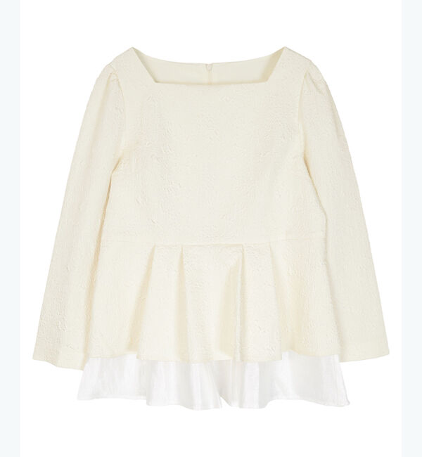 ur's「【星玲奈さんコラボアイテム】ふくれジャガードティアードペプラムトップス」|Tシャツ・カットソー|