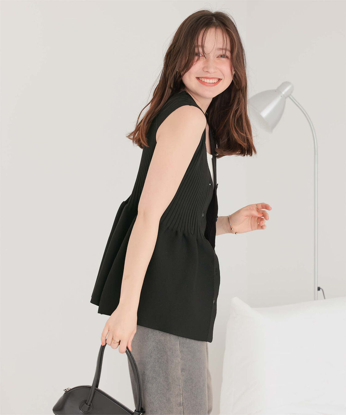 titivate「前後2wayノースリーブペプラムニットトップス」|ニット・セーター|