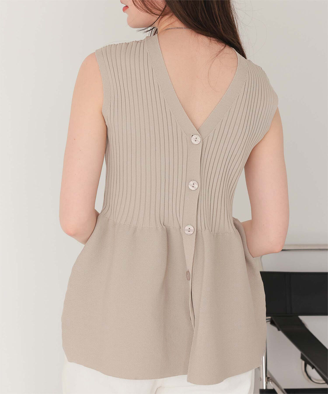 titivate「前後2wayノースリーブペプラムニットトップス」|ニット・セーター|