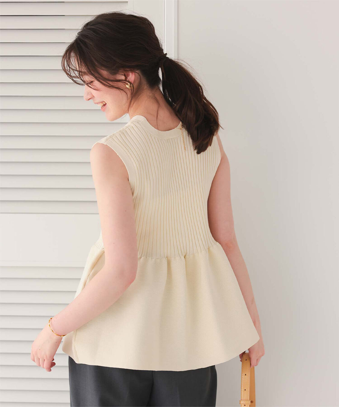 titivate「前後2wayノースリーブペプラムニットトップス」|ニット・セーター|