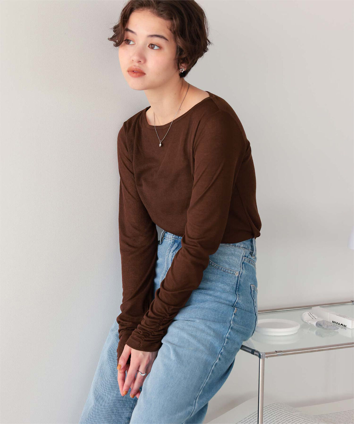 titivate「着心地抜群シアーボートネックトップス」|Tシャツ・カットソー|